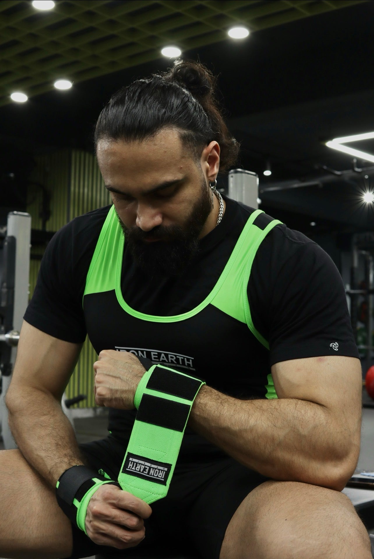 Iron Earth Wrist Wraps – Neon Green