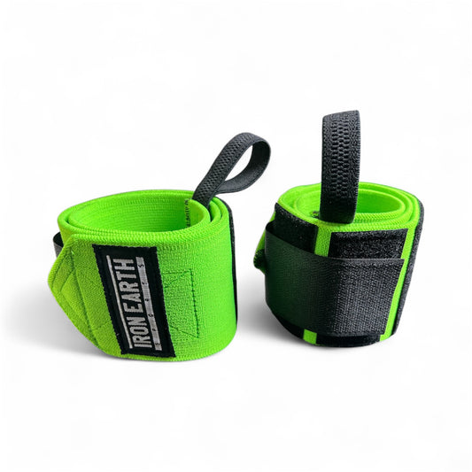 Iron Earth Wrist Wraps – Neon Green