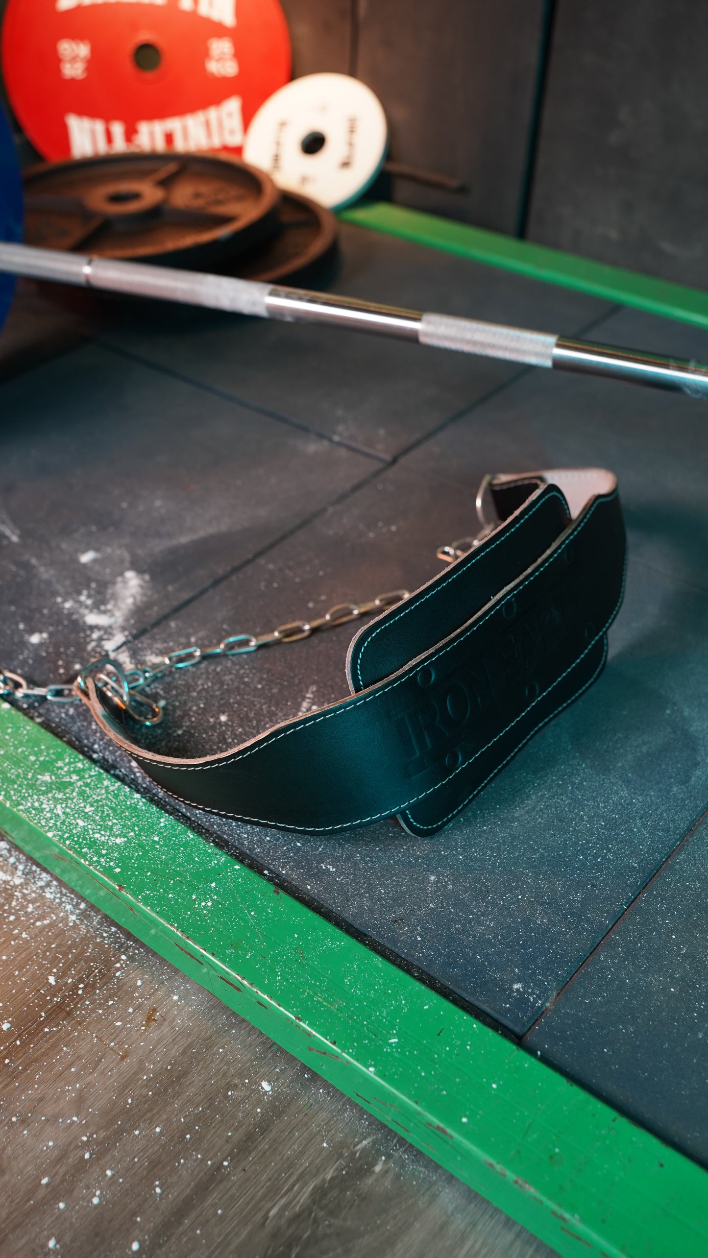 Iron Earth Pro Series Leather Dip Belt – Steel Chain Edition