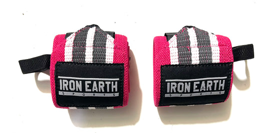 24" Pink Gripper Wrist Wraps